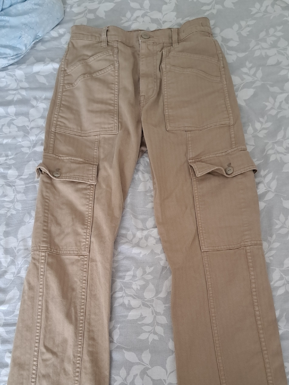 Madewell Womens Khaki Cargo Trousers with Patch Pockets